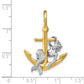 14k Two-tone Gold Two-tone Gold 3-D Anchor and Mermaid Charm