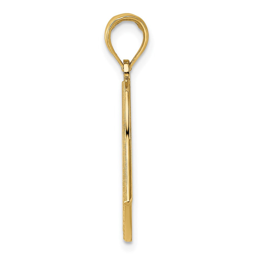 14k Yellow & Rhodium Gold w/ Rhodium American Flag Charm
