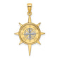 14k Two-tone Gold Two-tone Gold Star w/ Nautical Compass Charm