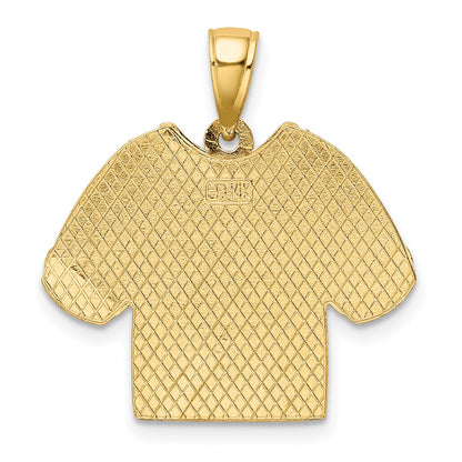 14k Yellow & Rhodium Gold w/Rhodium US MARINE CORPS T-Shirt Charm