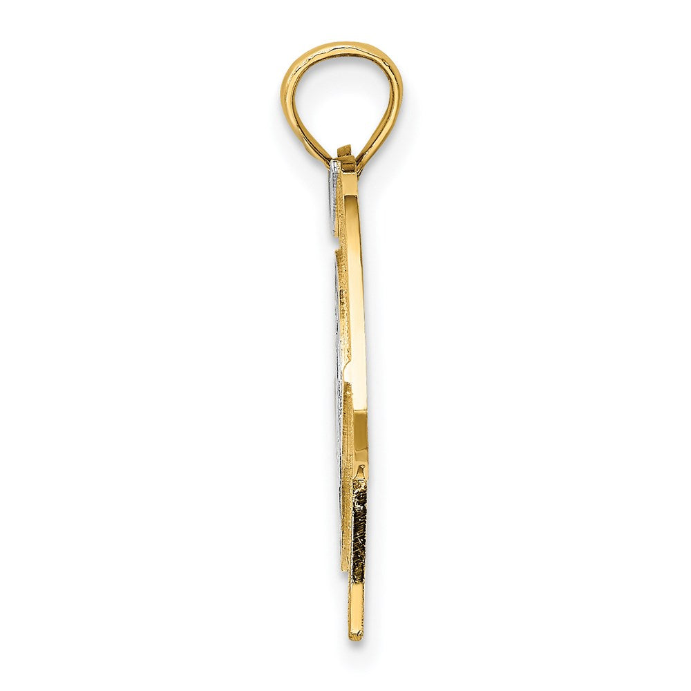 14k Yellow & Rhodium Gold w/Rhodium US ARMY T-SHIRT Charm