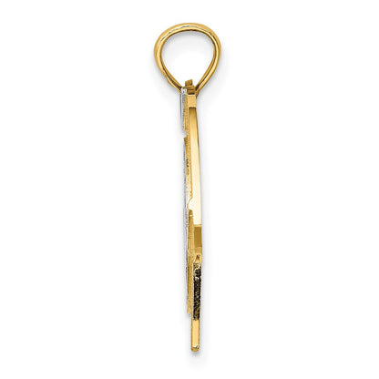 14k Yellow & Rhodium Gold w/Rhodium US ARMY T-SHIRT Charm