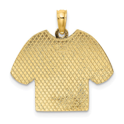 14k Yellow & Rhodium Gold w/Rhodium US ARMY T-SHIRT Charm