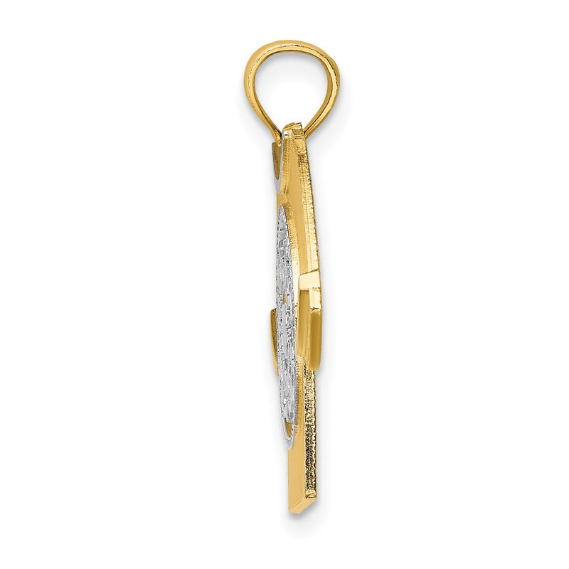 14k Yellow & Rhodium Gold w/Rhodium US COAST GUARD T-Shirt Charm