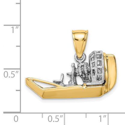14k Two-tone Gold Two-tone Gold 3-D Airboat Charm