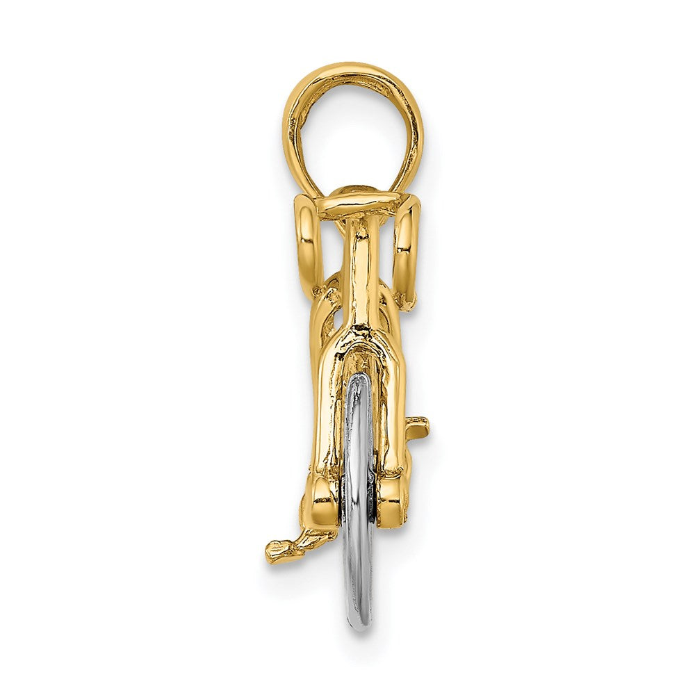 14k Two-tone Gold 3-D Ten Speed Bicycle Charm