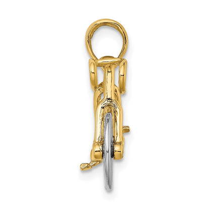 14k Two-tone Gold 3-D Ten Speed Bicycle Charm