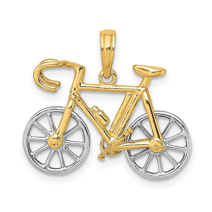 14k Two-tone Gold 3-D Ten Speed Bicycle Charm