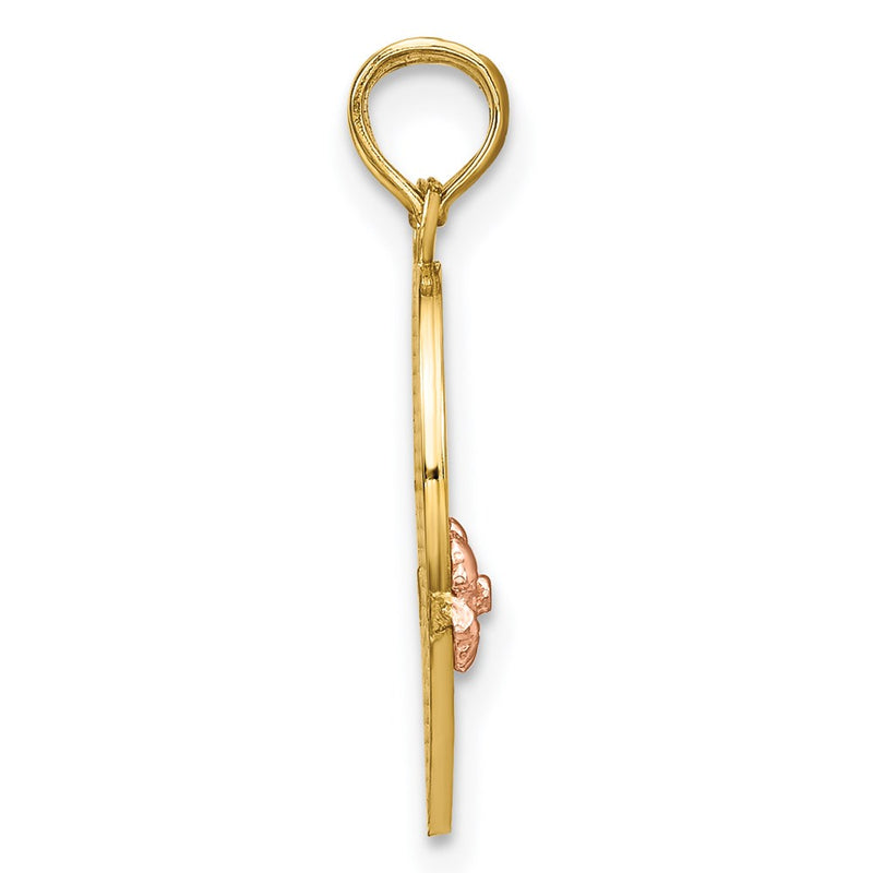 14k Two-tone Gold Two-tone Gold BIG SIS-LIL SIS Break-apart Heart Charm