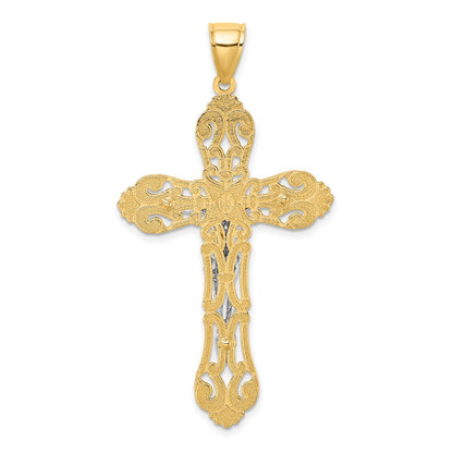 14k Two-tone Gold Crucifix Charm
