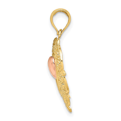 14k Two-tone Gold Yellow and Rose Gold Heart w/ Lace Trim Charm