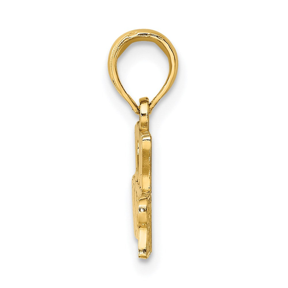14k Yellow Gold I LOVE MY FIREFIGHTER Charm