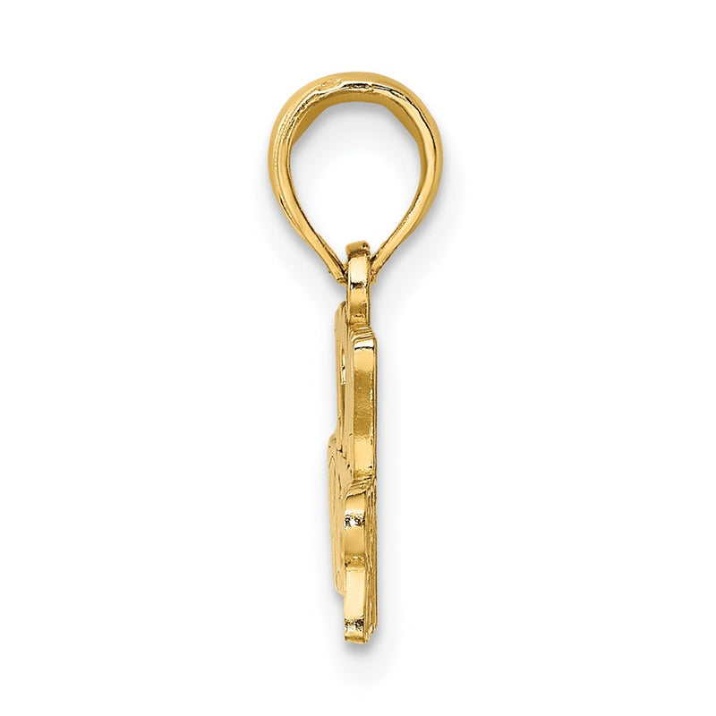 14k Yellow Gold I LOVE MY FIREFIGHTER Charm