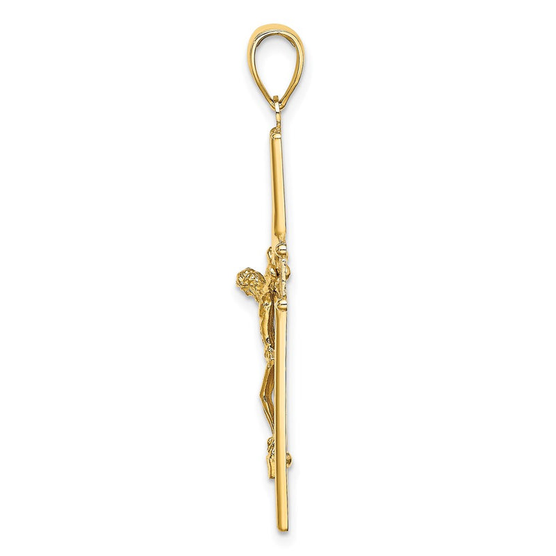 14k Yellow Gold W/ Satin Finish Crucifix Charm