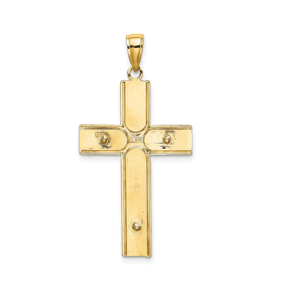 14k Yellow Gold W/ Satin Finish Crucifix Charm