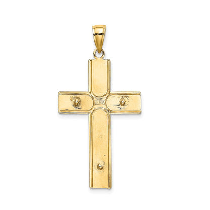 14k Yellow Gold W/ Satin Finish Crucifix Charm