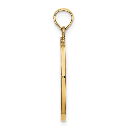 14k Yellow & Rhodium Gold w/Rhodium Reversible CHILDS PRAYER w/Girl Charm