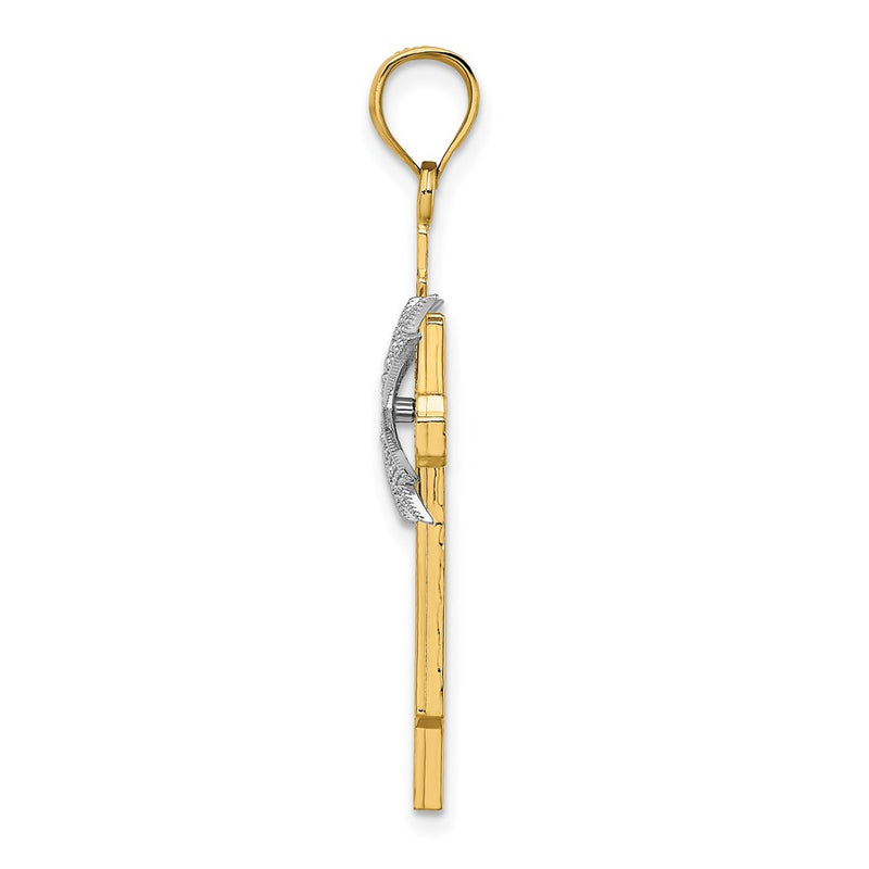 14k Two-tone Gold Two-tone Gold Fashion Cross Charm