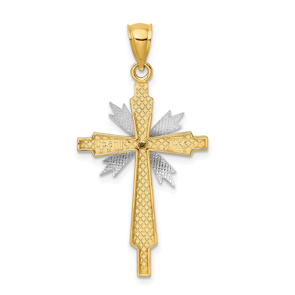 14k Two-tone Gold Two-tone Gold Fashion Cross Charm
