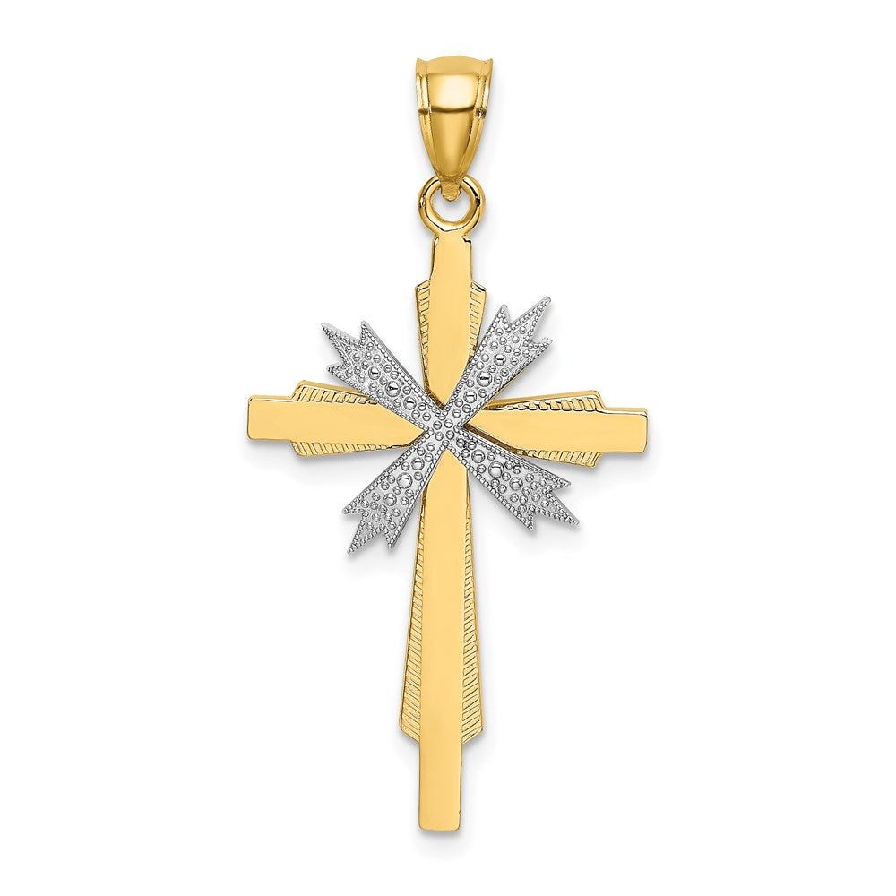 14k Two-tone Gold Two-tone Gold Fashion Cross Charm