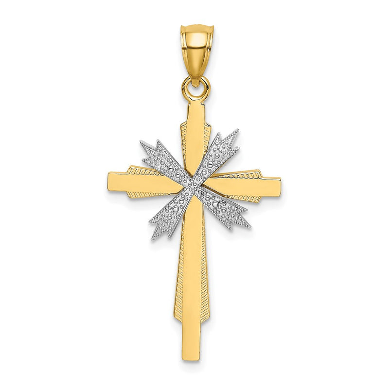14k Two-tone Gold Two-tone Gold Fashion Cross Charm