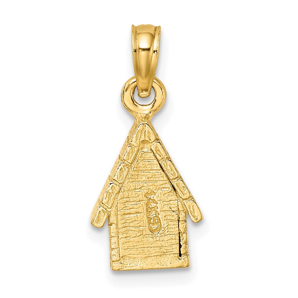 14k Two-tone Gold 3-D Dog Inside Dog House Charm