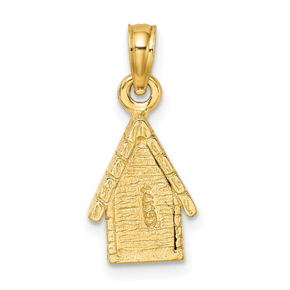 14k Two-tone Gold 3-D Dog Inside Dog House Charm
