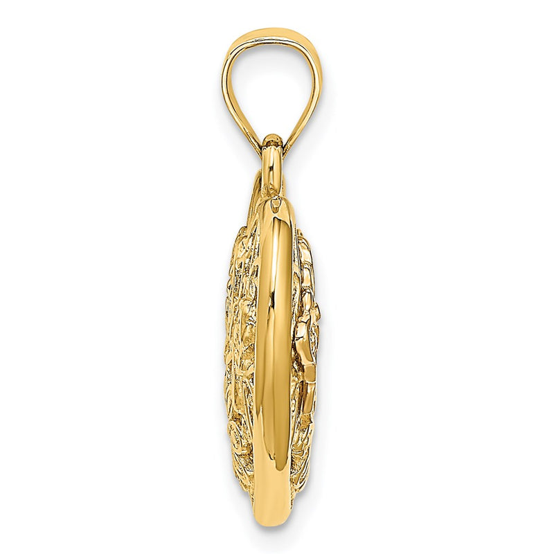 14k Two-tone Gold Two-tone Gold 3-D Heart w/ Butterfly Reversible Charm