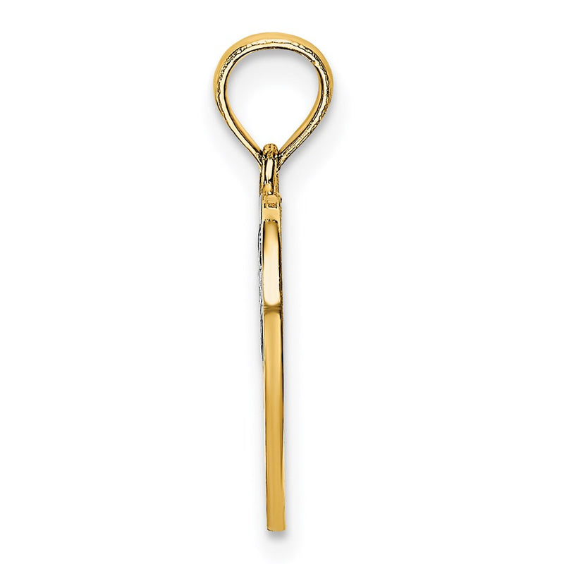14k Yellow & Rhodium Gold w/Rhodium MOM and Angel Heart Charm