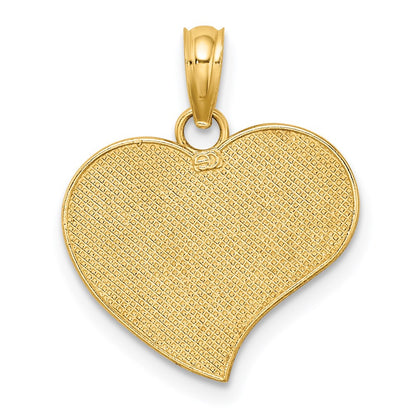 14k Yellow & Rhodium Gold w/Rhodium MOM and Angel Heart Charm