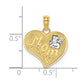 14k Yellow & Rhodium Gold w/Rhodium MOM and Angel Heart Charm