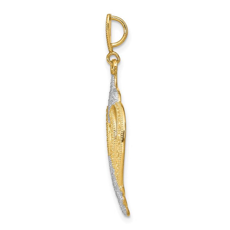 14k Yellow & Rhodium Gold w/Rhodium Cut-Out Heart Charm