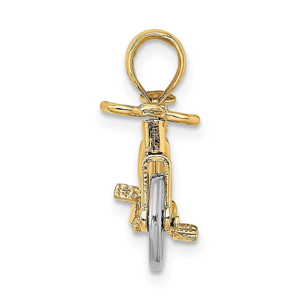 14k Two-tone Gold 3-D Bicycle w/ Moveable Tires Charm