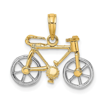 14k Two-tone Gold 3-D Bicycle w/ Moveable Tires Charm