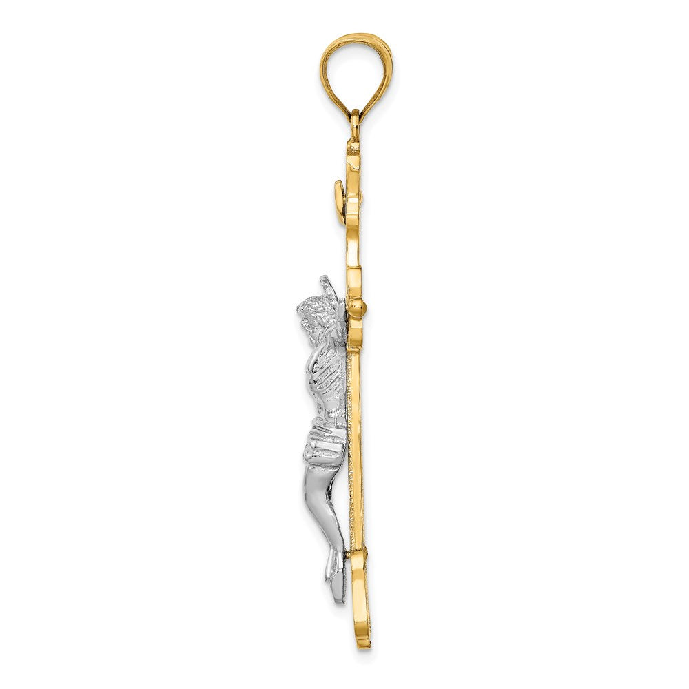 14k Two-tone Gold INRI Crucfix Pendant