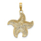 14k Yellow & Rhodium Gold Rhodium  Diamond-cut Polished Starfish Charm
