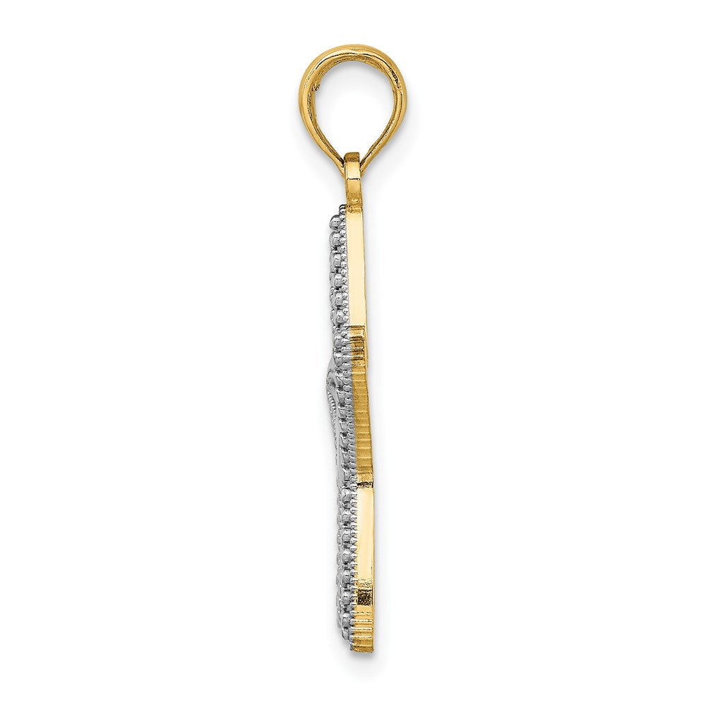 14k Yellow & Rhodium Gold with White Rhodium Small Starfish Charm