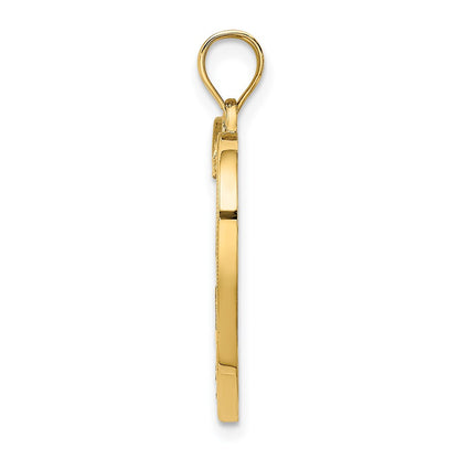 14k Yellow & Rhodium Gold w/ Rhodium MOM Heart with 2 Kids Charm