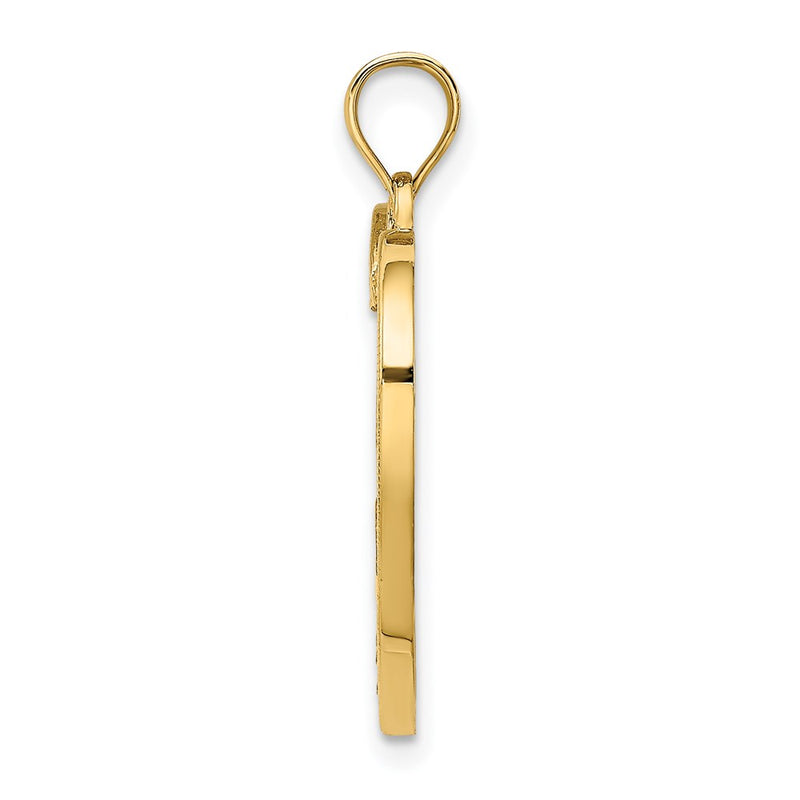 14k Yellow & Rhodium Gold w/ Rhodium MOM Heart with 2 Kids Charm