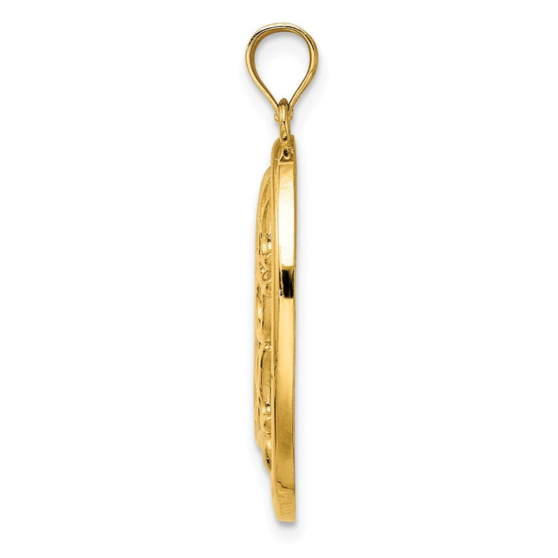 14k Yellow & Rhodium Gold w/ Rhodium #1 MOM Oval Charm
