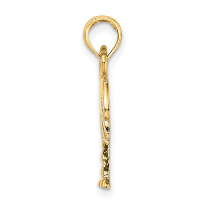 14k Yellow & Rhodium Gold W/ Rhodium Polished Charelston Palm Tree Charm