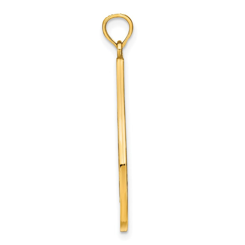 14k Yellow & Rhodium Gold w/Rhodium Beaded Filigree D/C Teardrop Charm