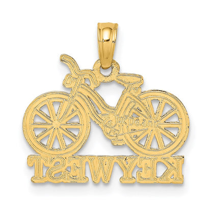 14k Yellow & Rhodium Gold with White Rhodium KEY WEST Bicycle Charm