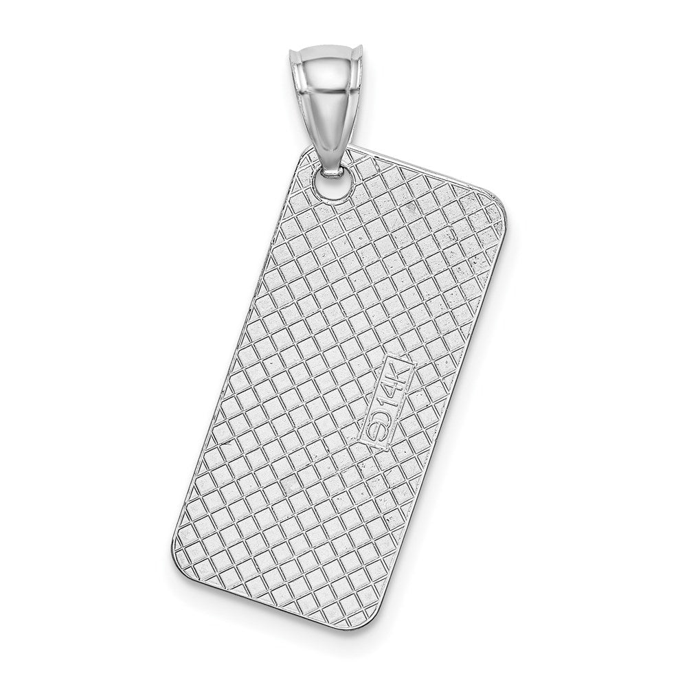 14k White Gold Textured OCEAN CITY NJ License Plate Charm