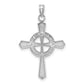 14k White Gold Beaded Celtic Cross w/ Eternity Charm