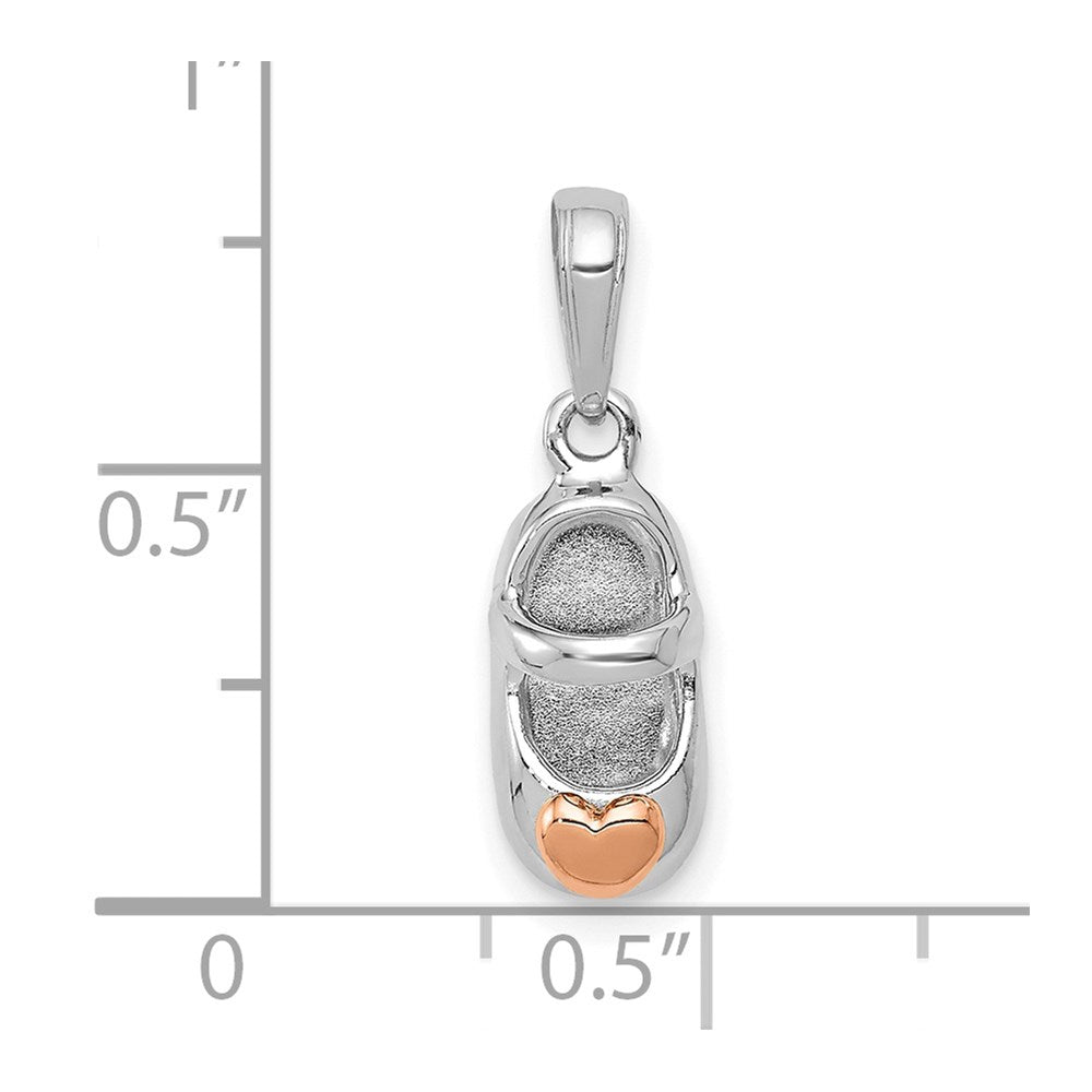 14k White/Rose Gold Two-tone Gold White and Rose Gold Baby Shoe Charm