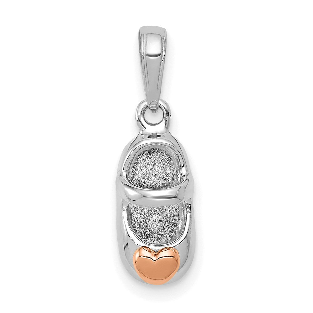 14k White/Rose Gold Two-tone Gold White and Rose Gold Baby Shoe Charm