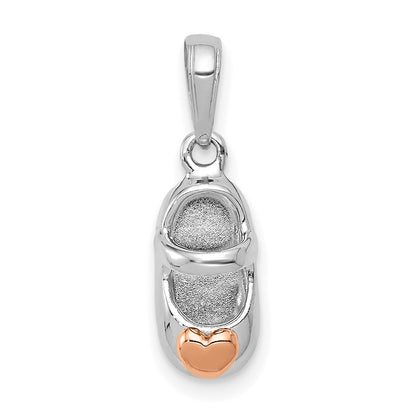 14k White/Rose Gold Two-tone Gold White and Rose Gold Baby Shoe Charm