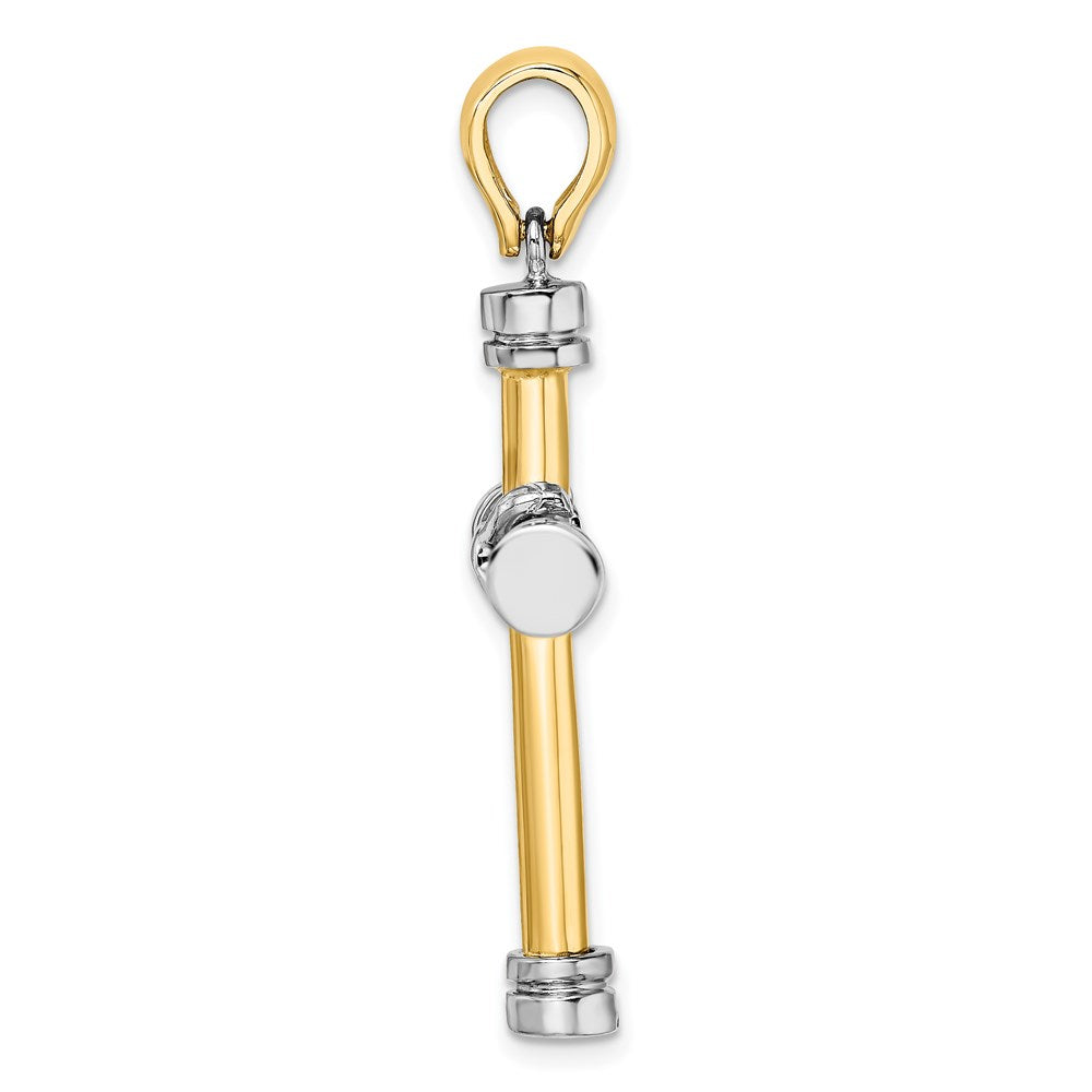 14k Two-tone Gold Polished w/ X In Center Cross