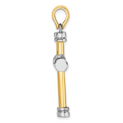 14k Two-tone Gold Polished w/ X In Center Cross